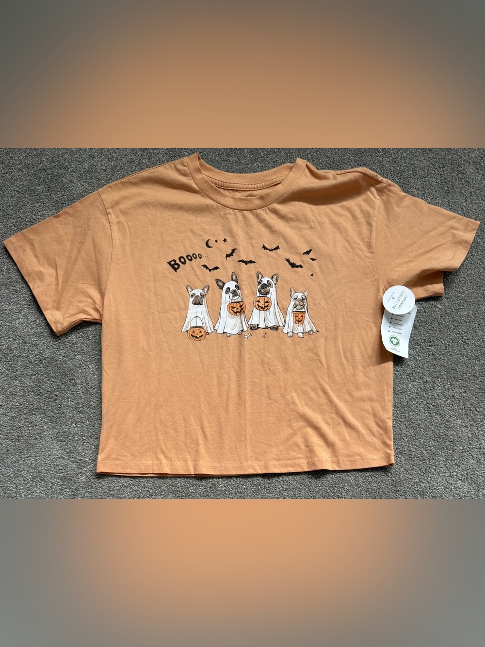 Halloween NEW organic collective women’s small shirt with cute ghost dogs.